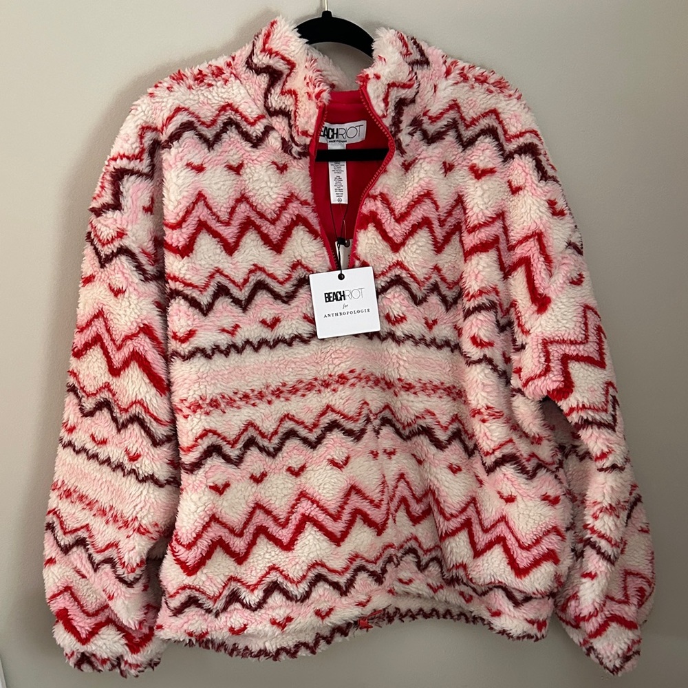 Beach Riot Leona Slopes Sherpa Quarter-Zip Pullover